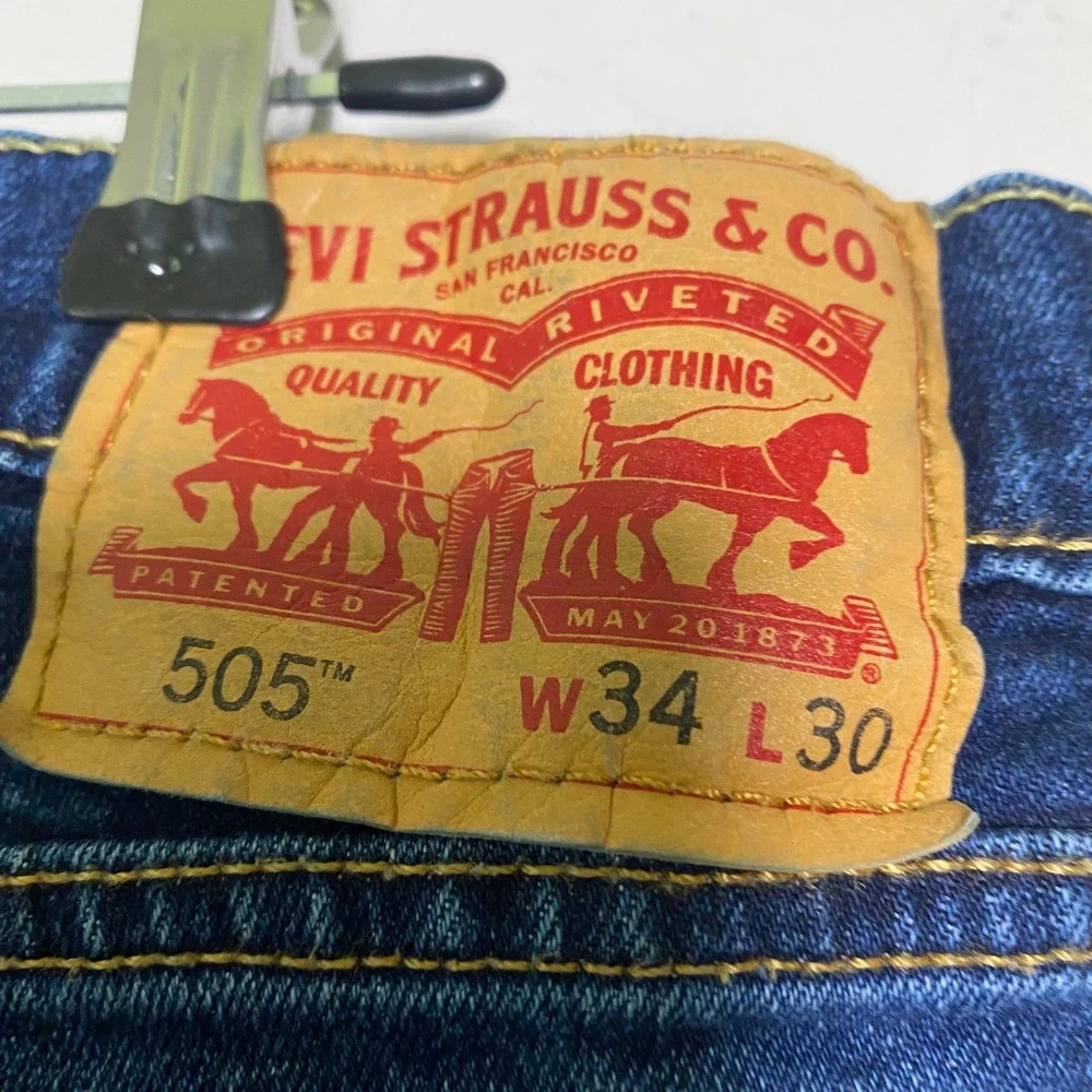 Vintage Levis 505 Dark Wash Mens 34x30 Straight Leg Everyday‎ Casual Western